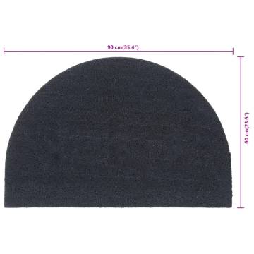 Durable Dark Grey Half Round Coir Door Mat - 60x90 cm