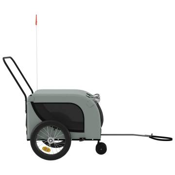 Durable Pet Bike Trailer in Grey & Black - Oxford Fabric