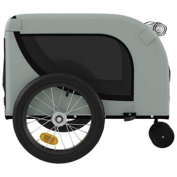 Durable Pet Bike Trailer in Grey & Black - Oxford Fabric