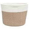 Stylish Cotton Storage Baskets - 2 Pcs Brown & White Ø24x18 cm