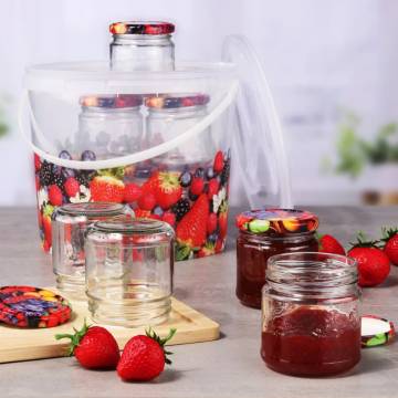 HI Bucket With 10 Preserving Glasses - 210 ml | HipoMarket