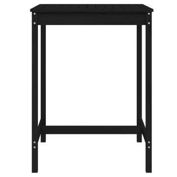 Garden Table Black 82.5x82.5x110 cm Solid Pine - Hipomarket