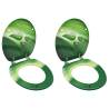 WC Toilet Seats with Lid 2 pcs MDF Green Water Drop Design Quantity in Package 2 Design green water drop Soft close no 