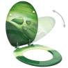 WC Toilet Seats with Lid - 2 pcs MDF Green Water Drop Design