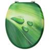 WC Toilet Seats with Lid - 2 pcs MDF Green Water Drop Design