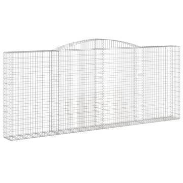 Arched Gabion Baskets - 9 pcs Galvanised Iron Garden Barriers