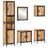 5 Piece Bathroom Furniture Set - Iron & Solid Mango Wood