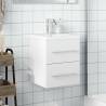 Stylish Bathroom Sink Cabinet with Built-in Basin - White