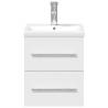 Stylish Bathroom Sink Cabinet with Built-in Basin - White