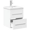 Stylish Bathroom Sink Cabinet with Built-in Basin - White