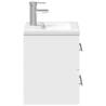 Stylish Bathroom Sink Cabinet with Built-in Basin - White