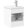 Stylish Bathroom Sink Cabinet with Built-in Basin - White