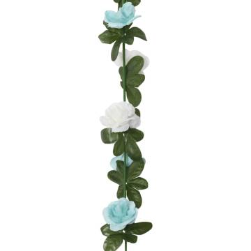 Artificial Flower Garlands - Blue & White, 240cm - 6 pcs