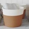 Storage Baskets 2 pcs Brown and White Ø24x18 cm Cotton Colour brown 