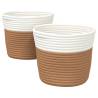 Storage Baskets 2 pcs Brown & White Ø24x18 cm - HipoMarket