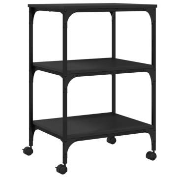 3-Tier Black Printer Stand - Organize Your Workspace | Hipomarket