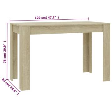 Sonoma Oak Dining Table - 120x60 cm | Hipomarket UK