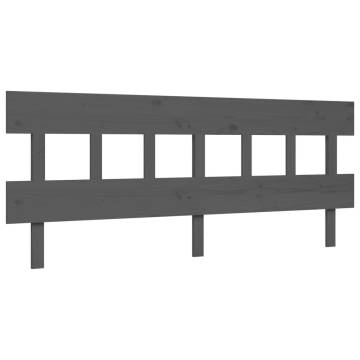 Grey Super King Size Bed Frame with Headboard - Solid Wood