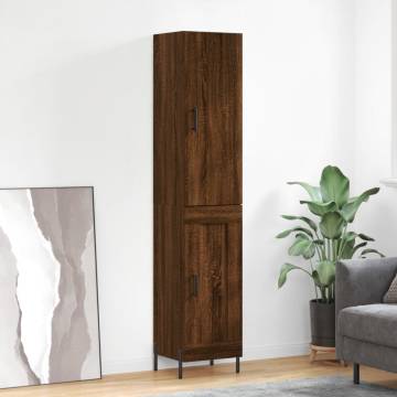 Elegant Highboard Brown Oak – Stylish Storage Cabinet