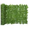 Balcony Privacy Screen with Green Leaves - 600x75 cm