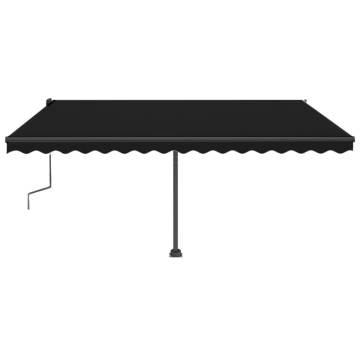 Manual Retractable Awning with LED | 450x350 cm Anthracite