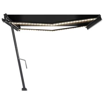 Manual Retractable Awning with LED | 450x350 cm Anthracite