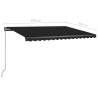 Manual Retractable Awning with LED | 450x350 cm Anthracite