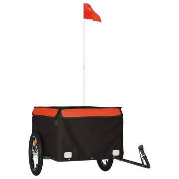 Sturdy Black and Orange Bike Trailer - 45 kg Capacity