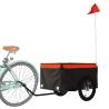 Sturdy Black and Orange Bike Trailer - 45 kg Capacity