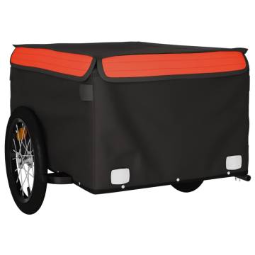 Sturdy Black and Orange Bike Trailer - 45 kg Capacity