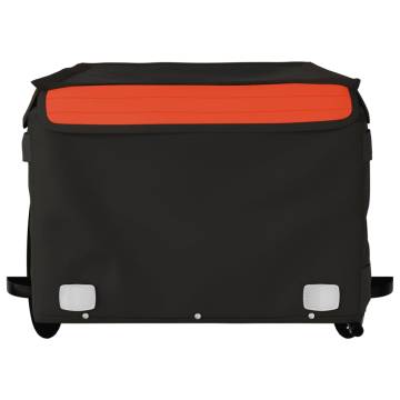 Sturdy Black and Orange Bike Trailer - 45 kg Capacity