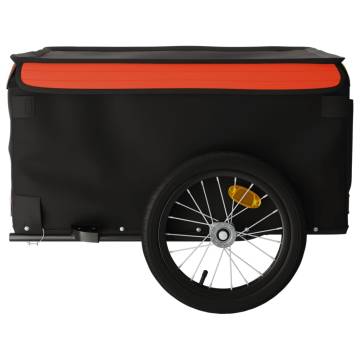 Sturdy Black and Orange Bike Trailer - 45 kg Capacity