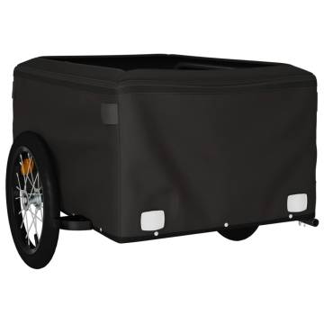 Sturdy Black and Orange Bike Trailer - 45 kg Capacity