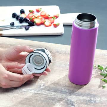 Leifheit Thermos Bottle Flip 600 ml - Purple Insulated Mug