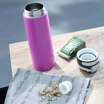 Leifheit Thermos Bottle Flip 600 ml - Purple Insulated Mug