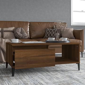 Brown Oak Coffee Table 90x50 cm - Stylish & Durable Design