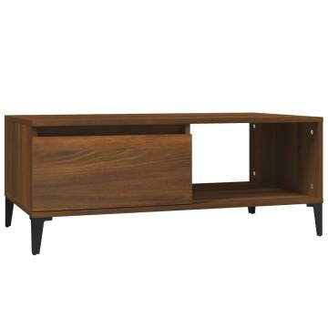 Brown Oak Coffee Table 90x50 cm - Stylish & Durable Design