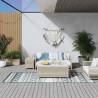 Stylish Outdoor Rug Aqua and White 80x250 cm - Reversible Design