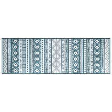 Stylish Outdoor Rug Aqua and White 80x250 cm - Reversible Design