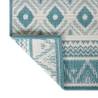 Stylish Outdoor Rug Aqua and White 80x250 cm - Reversible Design