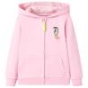 Kids' Hooded Sweatshirt with Zip - Bright Pink 140 | Hipo Market