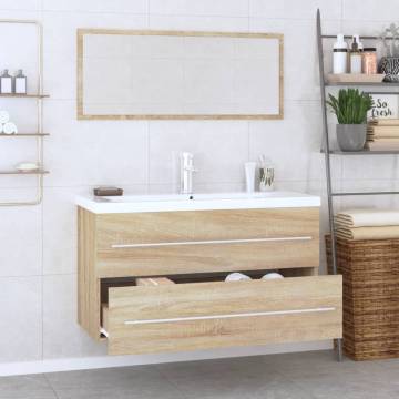 3 Piece Bathroom Furniture Set Sonoma Oak - Stylish & Practical