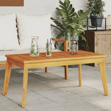 Garden Dining Table 100x55 cm - Solid Acacia Wood