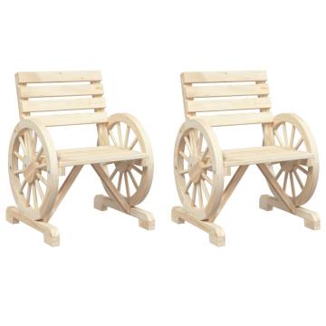 Garden Chairs - 2 pcs Solid Wood Fir | Hipomarket UK