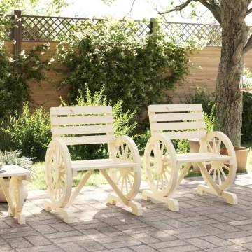 Garden Chairs - 2 pcs Solid Wood Fir | Hipomarket UK