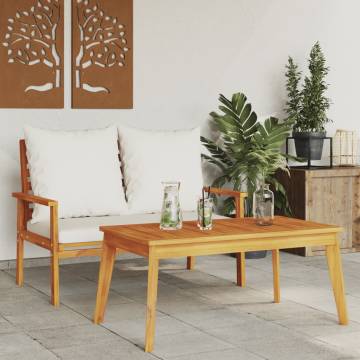 Garden Set with Cushion - Solid Acacia Wood | Hipo Market