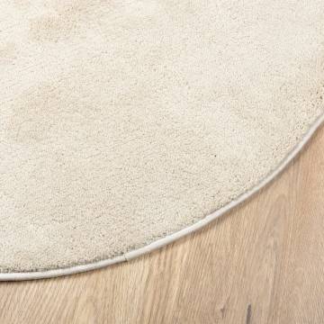 Rug OVIEDO Short Pile Beige Ø 80 cm - Stylish & Comfortable