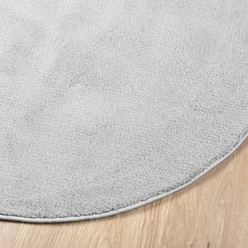 Rug OVIEDO Short Pile Grey Ø 240 cm | Stylish Home Decor