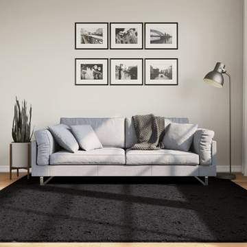 Rug OVIEDO Short Pile Black 200x200 cm - Stylish Comfort