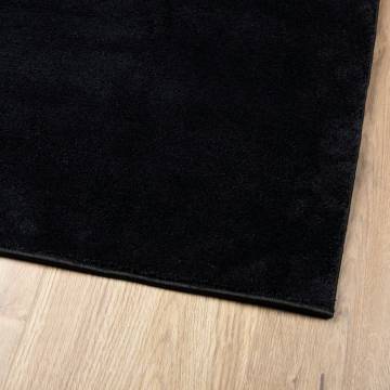 Rug OVIEDO Short Pile Black 200x200 cm - Stylish Comfort